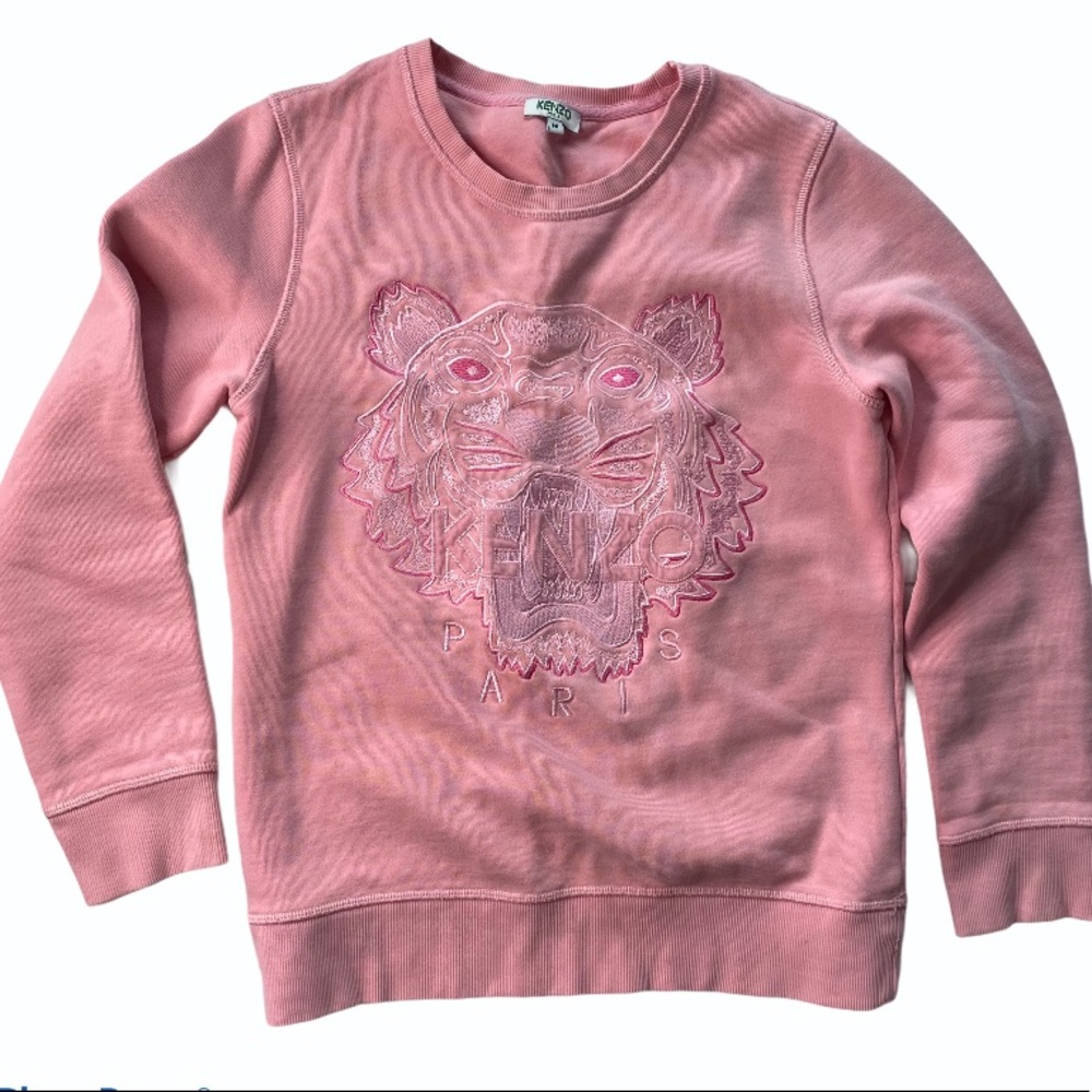 Kenzo Pink Embroidered Tiger Logo Sweatshirt